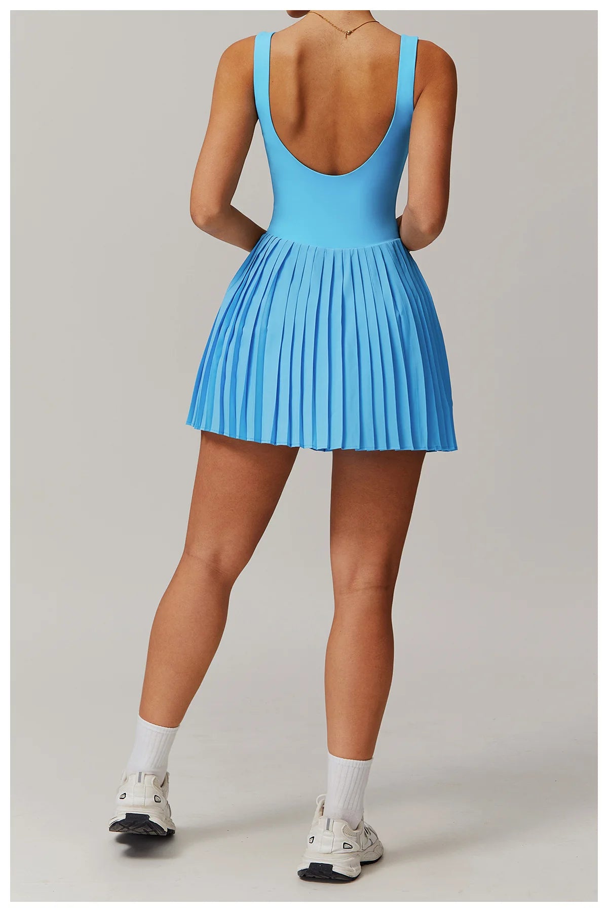 Tennis Skirt with Inner Lining - Pleated Golf Workout Dress with Pockets
