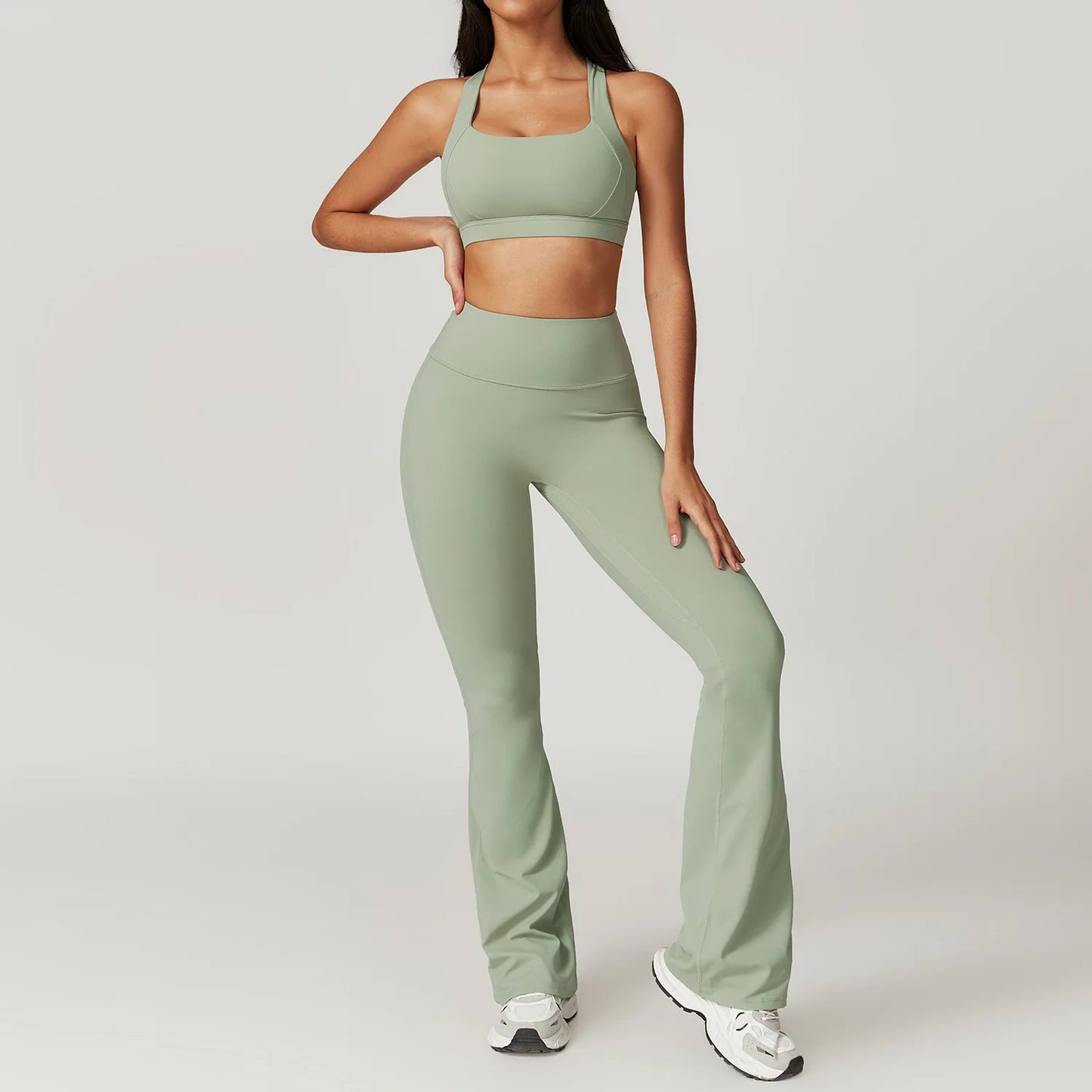 Women's 2Pcs Sports Fitness Tracksuit Workout Sportswear Quick-Drying Yoga Gym Yoga Set