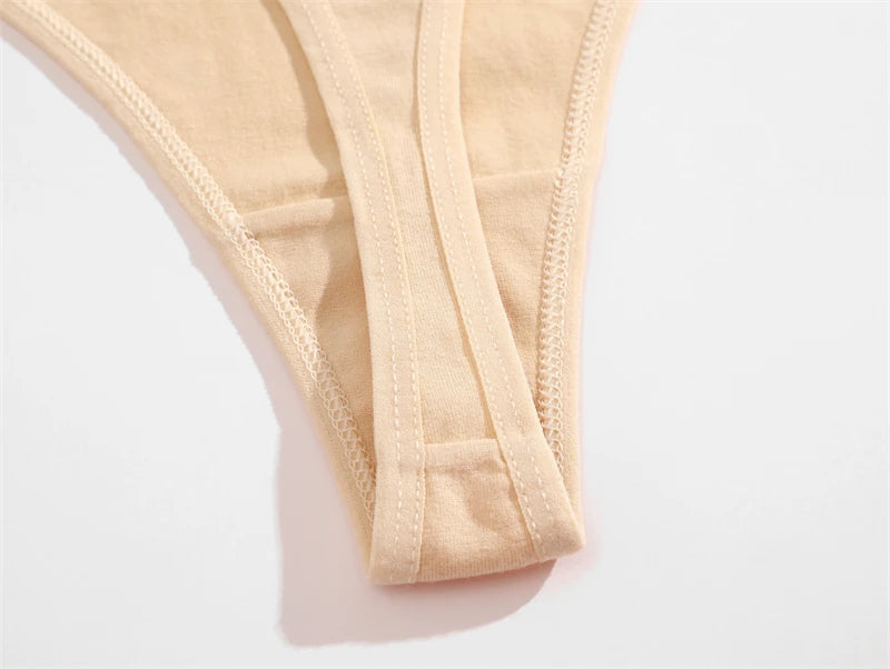 3Pcs Cotton Thongs Pantie Low Waist Comfortable Underwear Breathable G-string Soft Lingerie
