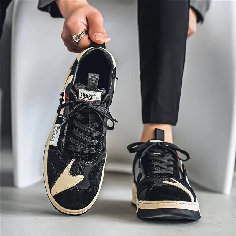 Men's Casual Platform Lace Up Comfortable Sneakers