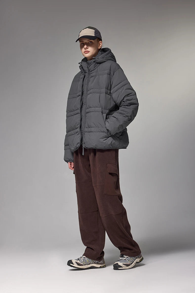 Water-Resistant Down Jacket Unisex - Streetwear Warm Loose Fit with Detachable Design