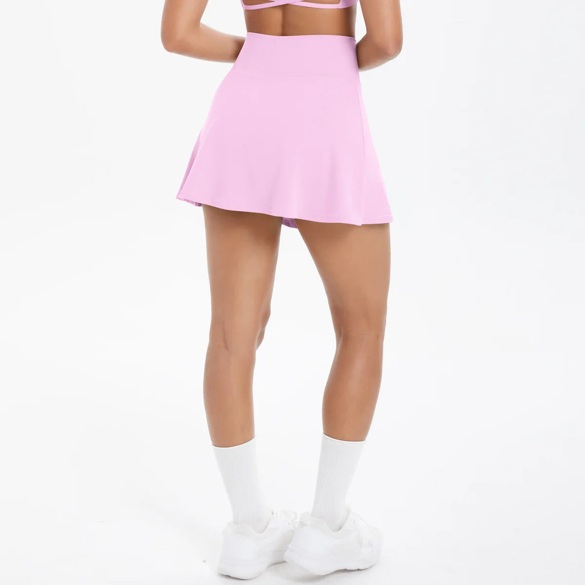Women's Summer Tennis Skirt - 2-in-1 High Waist Athletic Skort with Built-in Shorts