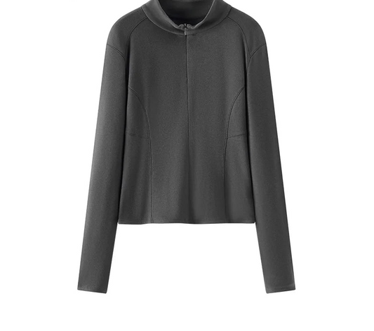 Women's Sporty Colorblock Long Sleeve Thermal Base Shirt - Slim Fit Fleece Winter Top