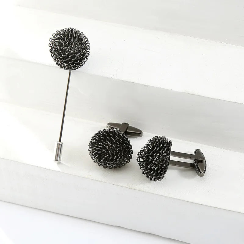 Premium Flower Cufflinks for Men - Round Wedding Shirt Accessories