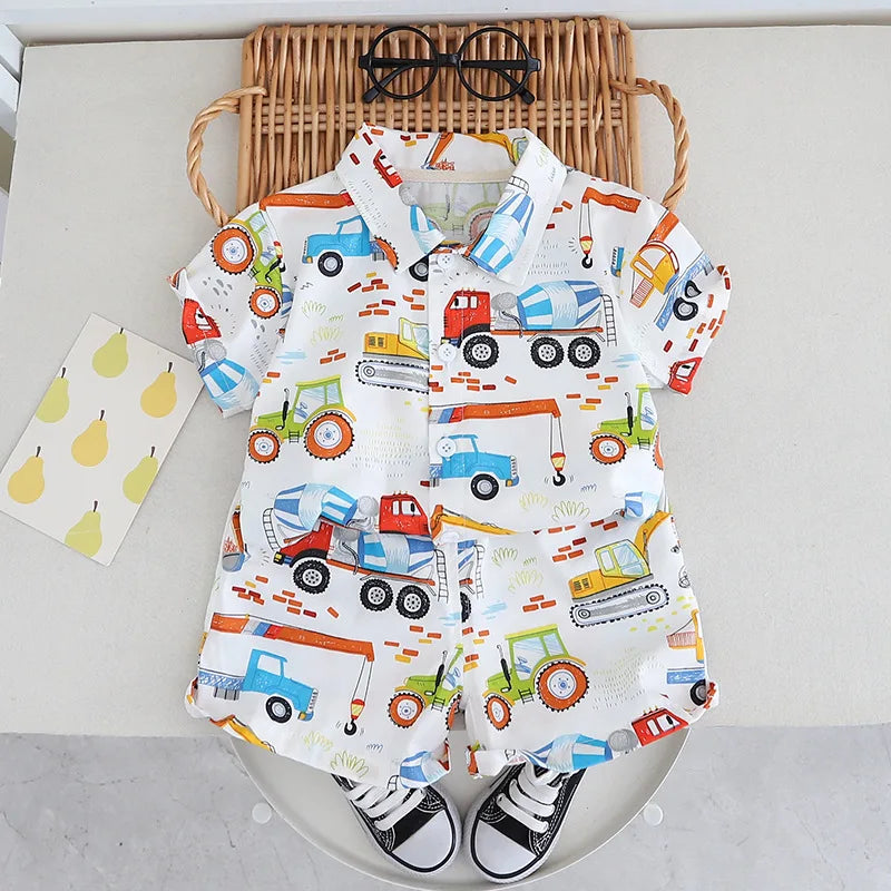 Children's Colourful T-Shirt And Shorts 2PCS Outfit Set 1-5 Years Old