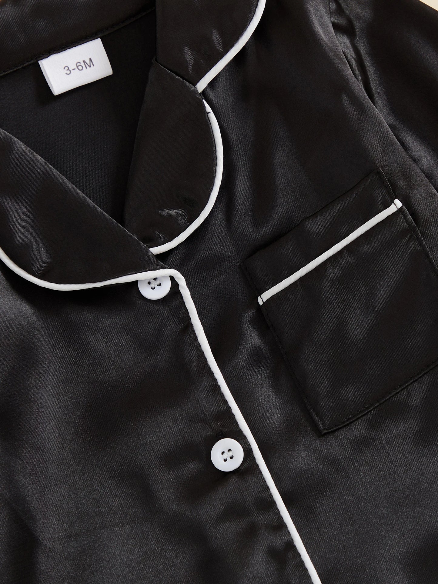 Baby Satin Pajama Romper - Fur Trim Button Down with Lapel