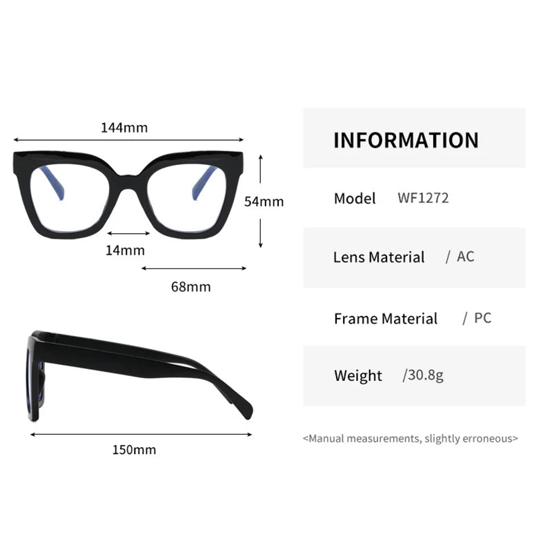 Square Frame Anti Blue Light Glasses - Transparent Computer Eyewear for Women & Men