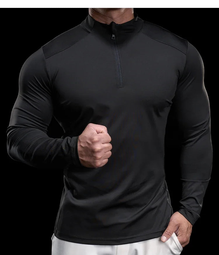 Men's Compression Long Sleeve Workout Gym Running Quick Dry Comfort Sports Bodybuilding Training T-Shirt