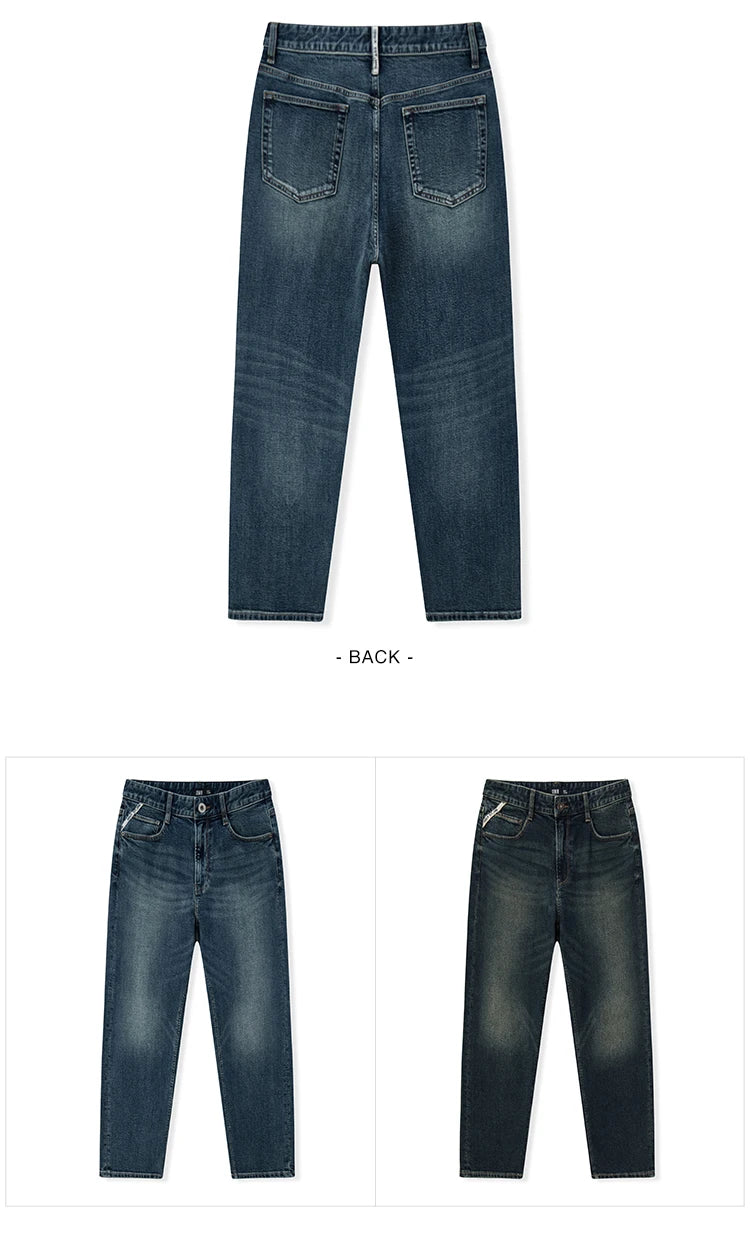 Vintage Loose Fit Jacquard Straight Leg Jeans - Men's Fashion Denim