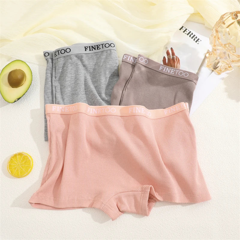 Women's Cotton Boxer Shorts - Seamless Mid Waist Safety Underwear