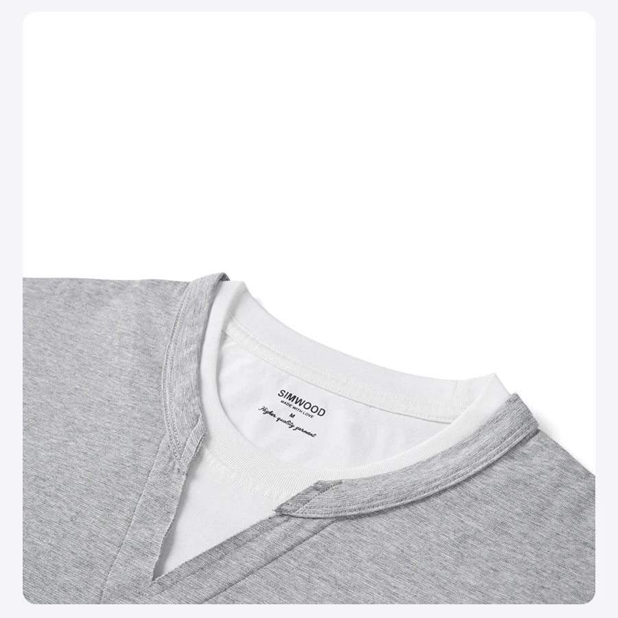 Men's Cool-Feel Sorona Fabric T-Shirt - 210gsm Fake Double Layer Oversize