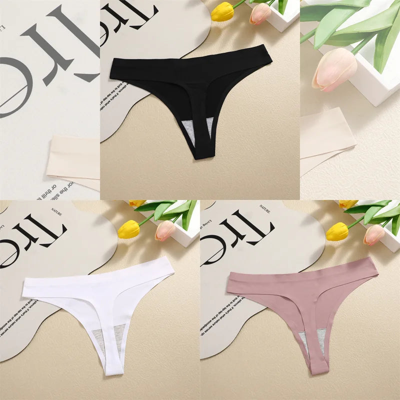 Women's Seamless Satin Thong 3-Pack