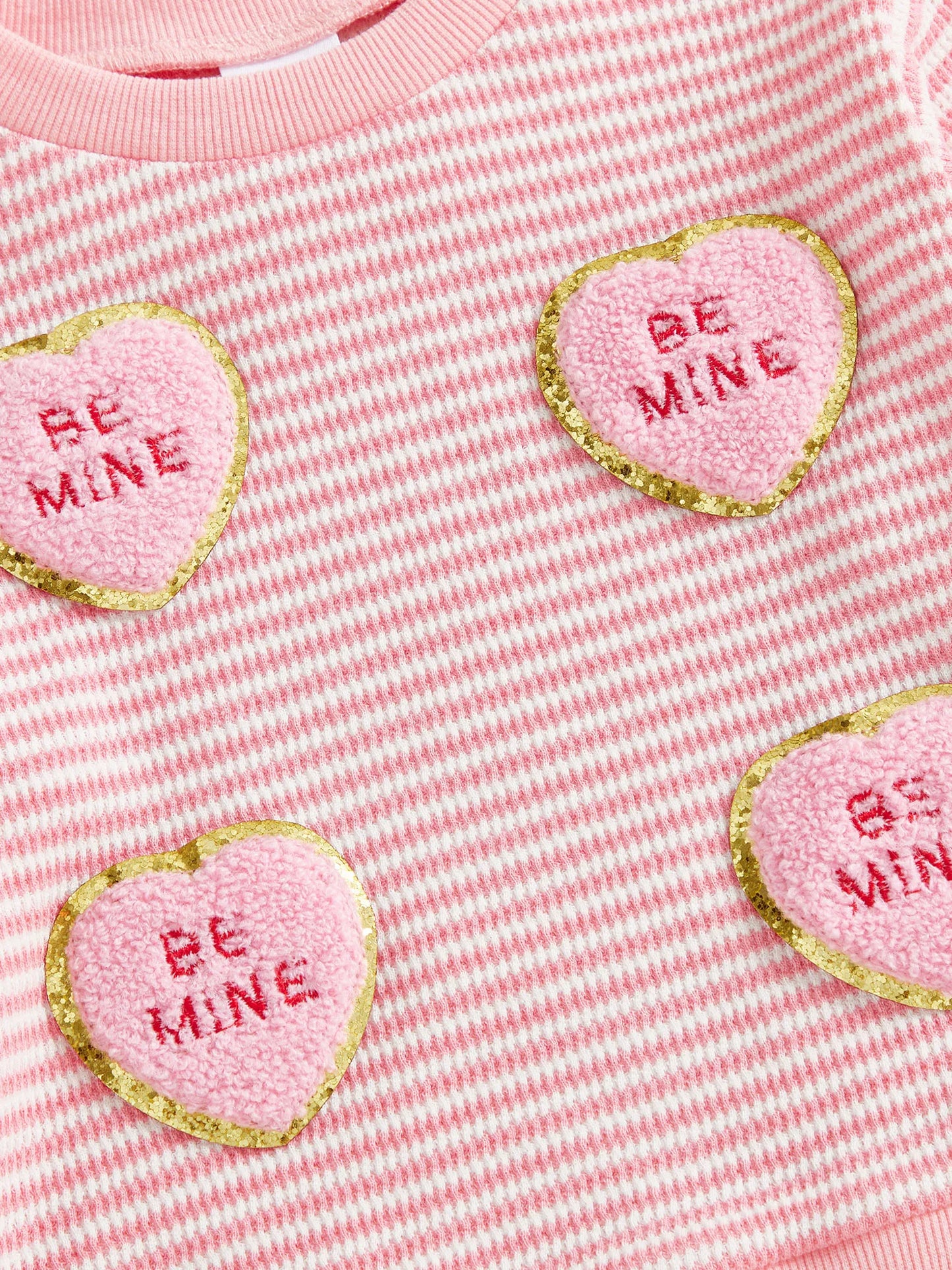 Toddler Girls Valentine's Day Sweatshirt with Heart Embroidery (0-4Y)