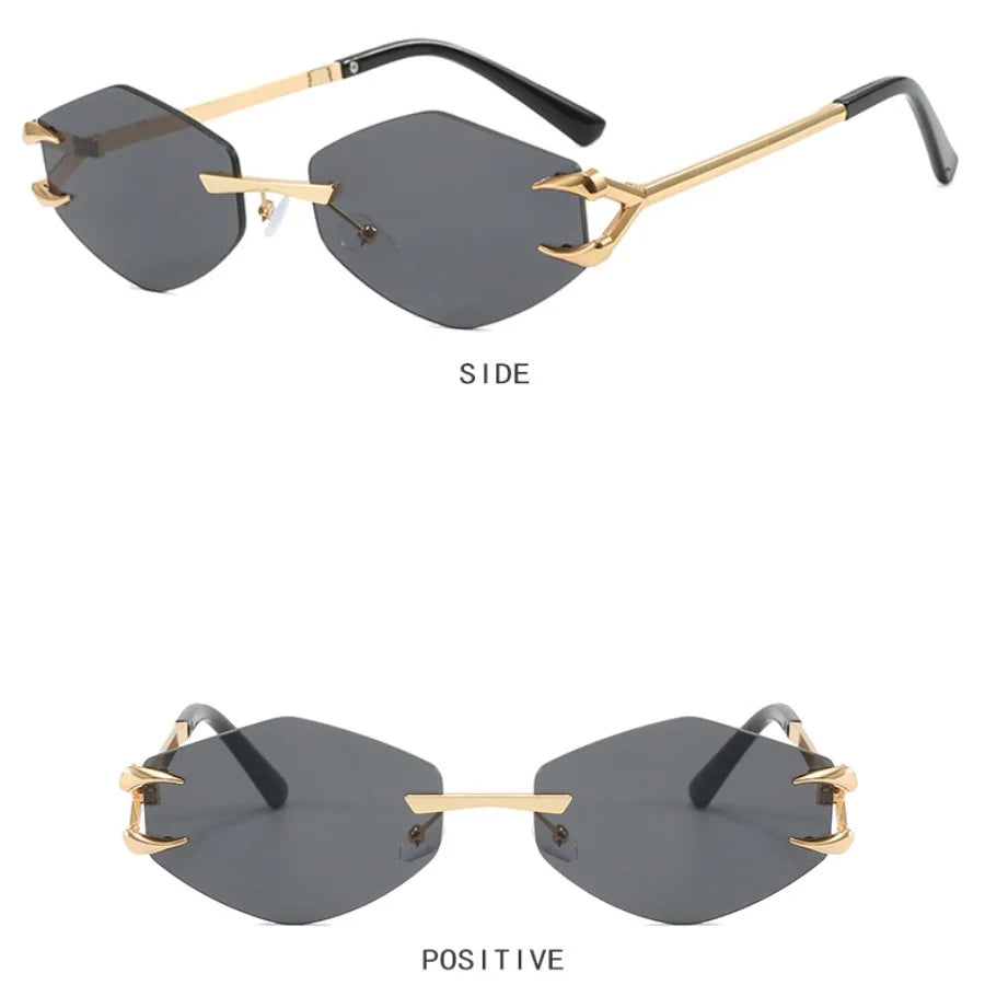 Frameless Polygonal Sunglasses - Unisex UV400 Protection Hip-Hop Style Outdoor Shades