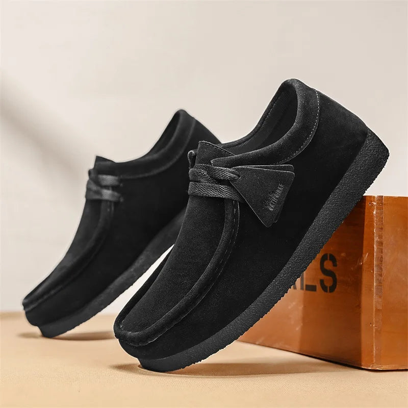 Men's Casual Suede Slip On Comfortable Platform British Shoes