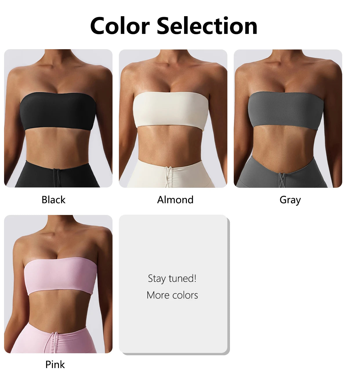 Women's Casual Sports Bra Gym Breathable Training Yoga Clothes Tube Top Fitness Workout Tank Top