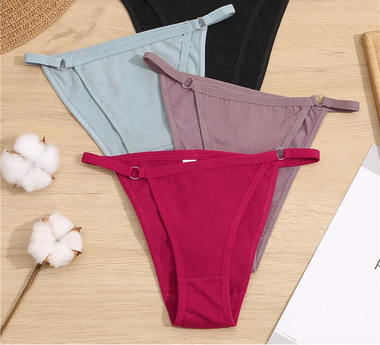 Cotton Brief Panties 3-Pack - Soft Low Waist Underwear for Women