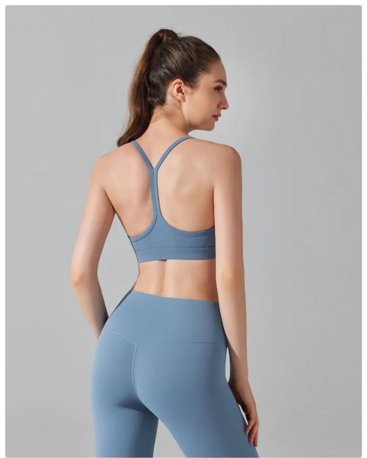 Women's Fitness Yoga Bra Buttery Soft Gym Crop Top Back Breathable Workout Top Sports Vest