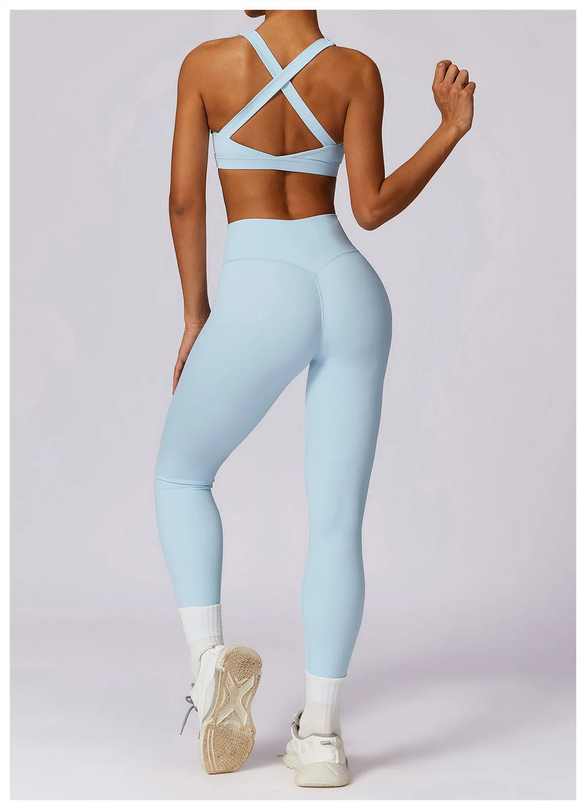 Women's 2Pcs Sports Fitness Tracksuit Workout Sportswear Quick-Drying Yoga Gym Yoga Set