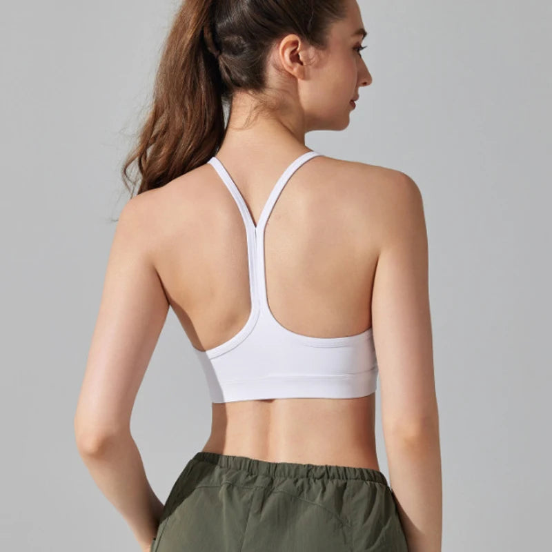 Women's Fitness Yoga Bra Buttery Soft Gym Crop Top Back Breathable Workout Top Sports Vest