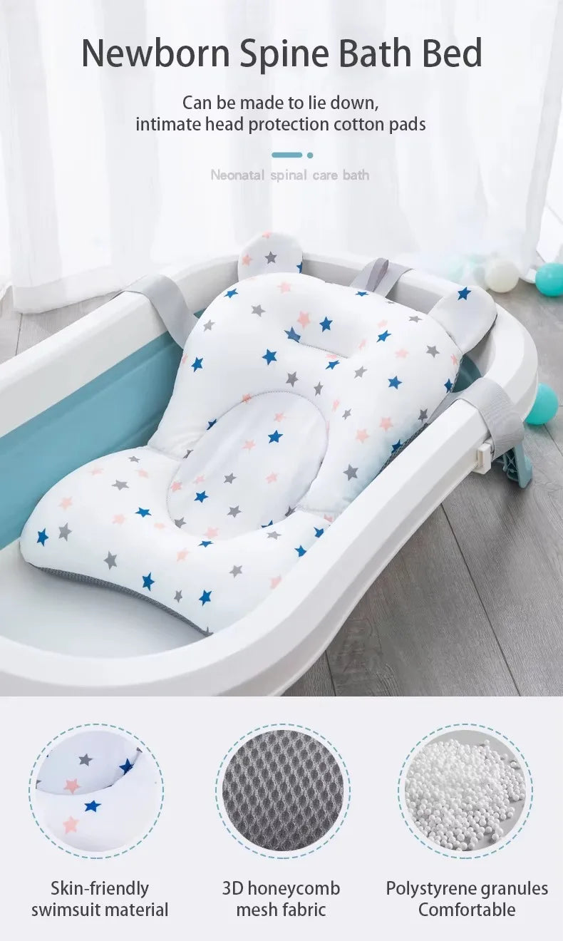 Baby Bathtub Pad - Adjustable Bath Support Seat for Newborn Bathing