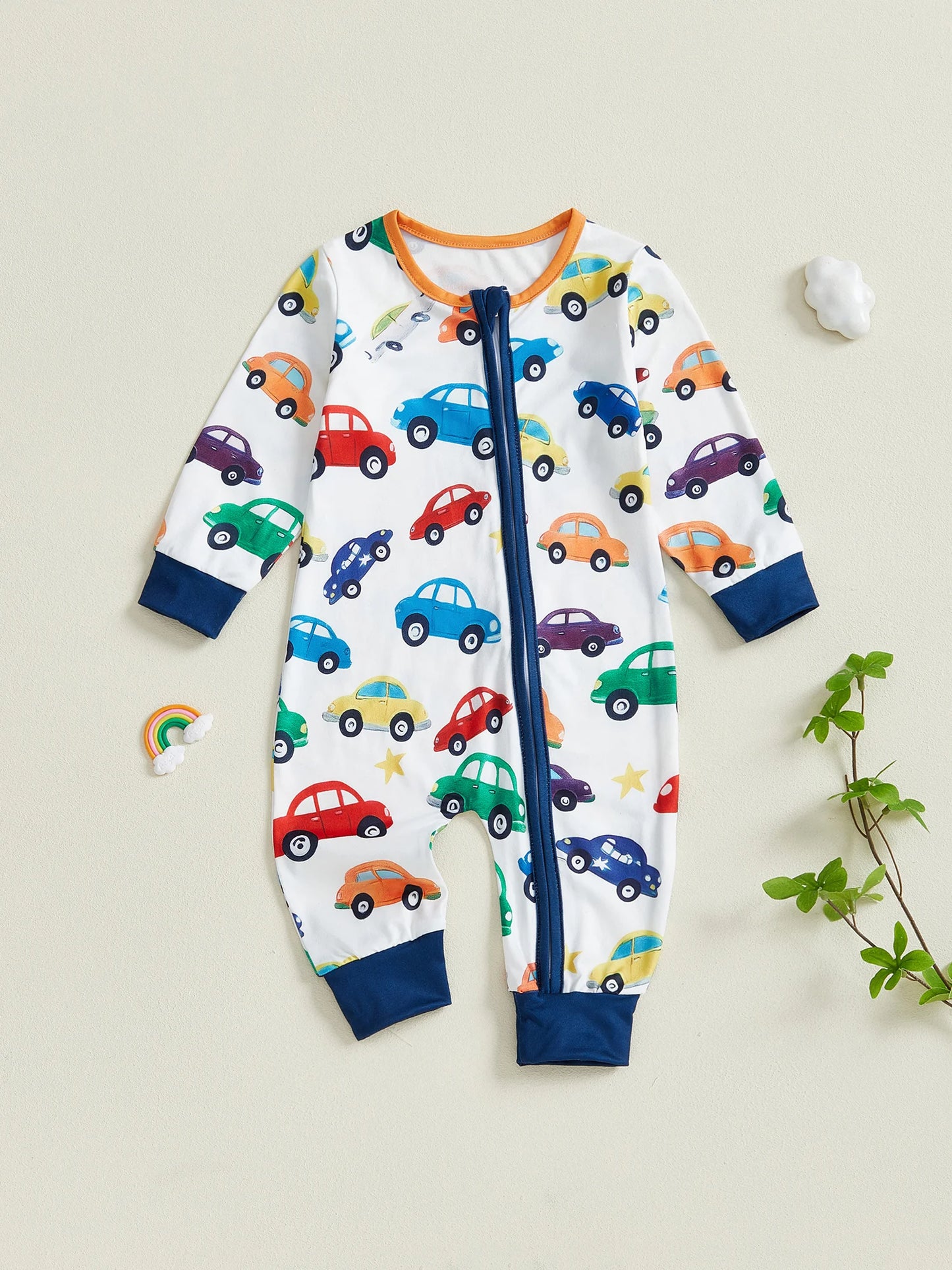 Baby Boys Car Print Zip-Up Romper (0-18M)