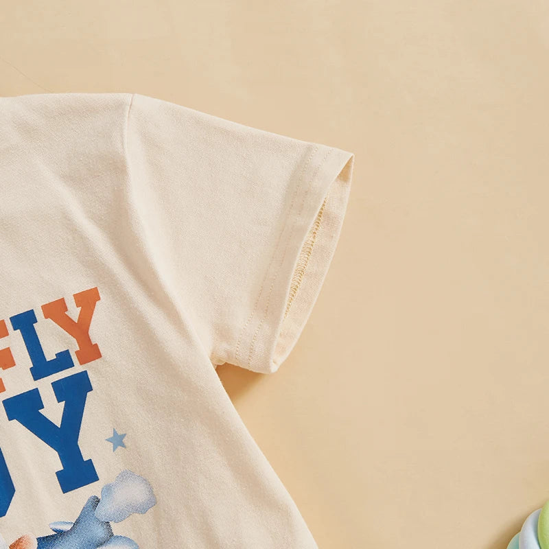 0-18M Baby Boys Rompers Birthday Letter Airplane Print Short Sleeve Summer Bodysuits Jumpsuits Babygrow