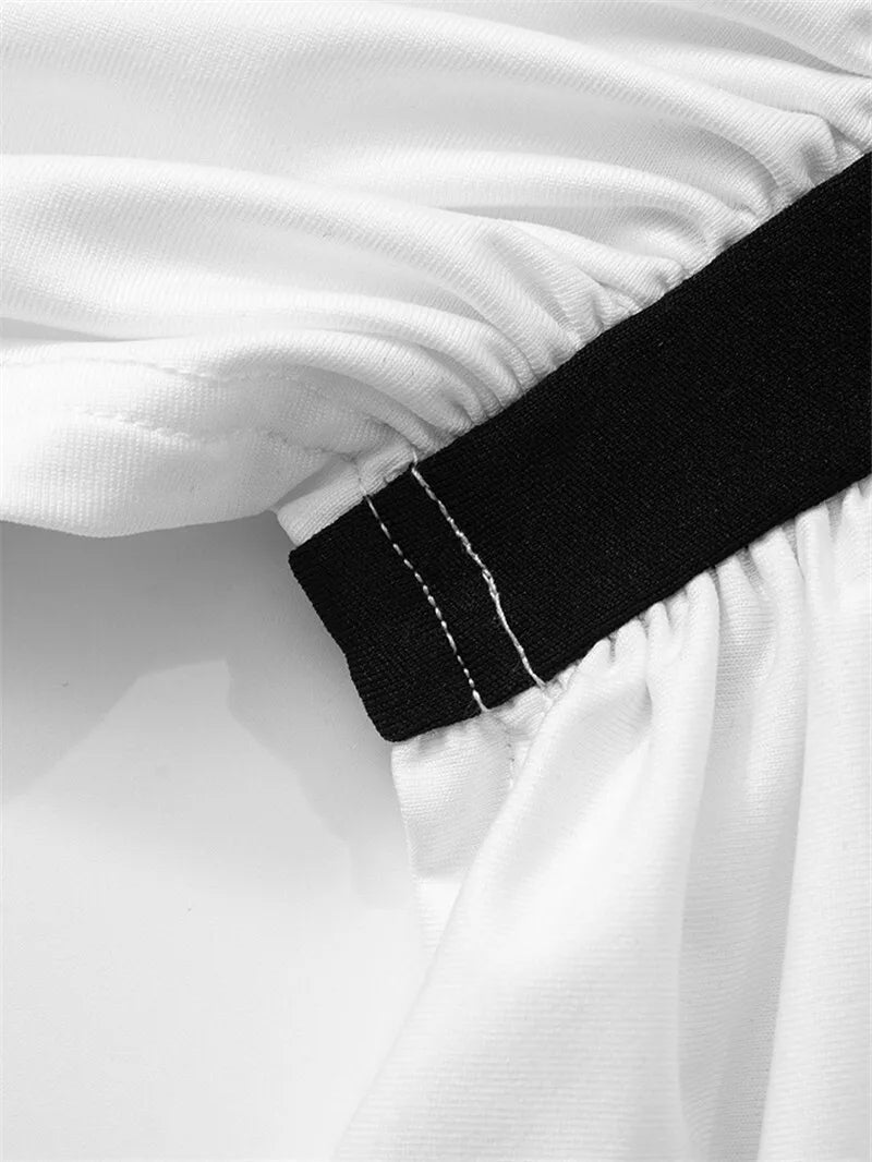 Women's Patchwork Halter Backless Midi  Contrast Color Sleeveless Pleated Long Dress