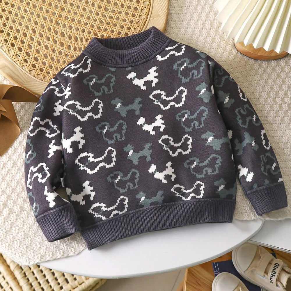 Girl's Cartoon Strawberry Printed Sweater Long Sleeved Round Neck Top 2-7 Yrs old