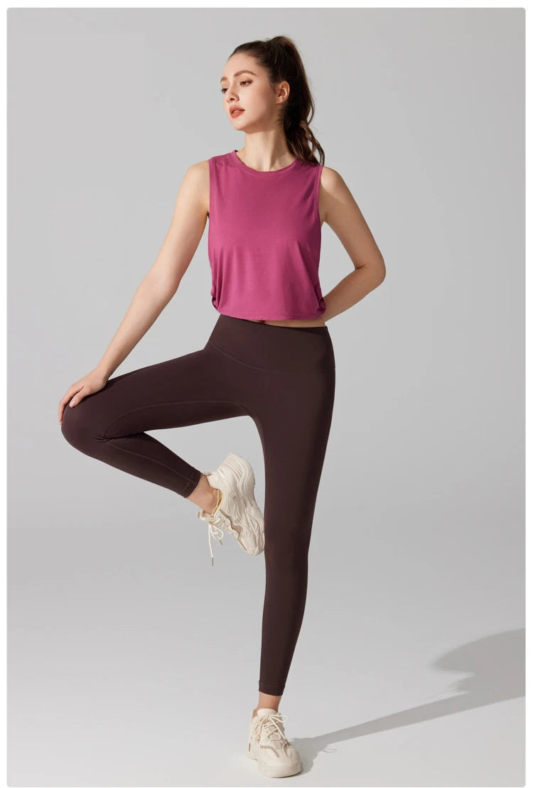 Women's Sleeveless Yoga Vest - Loose Fit Quick Dry Athletic Tank Top