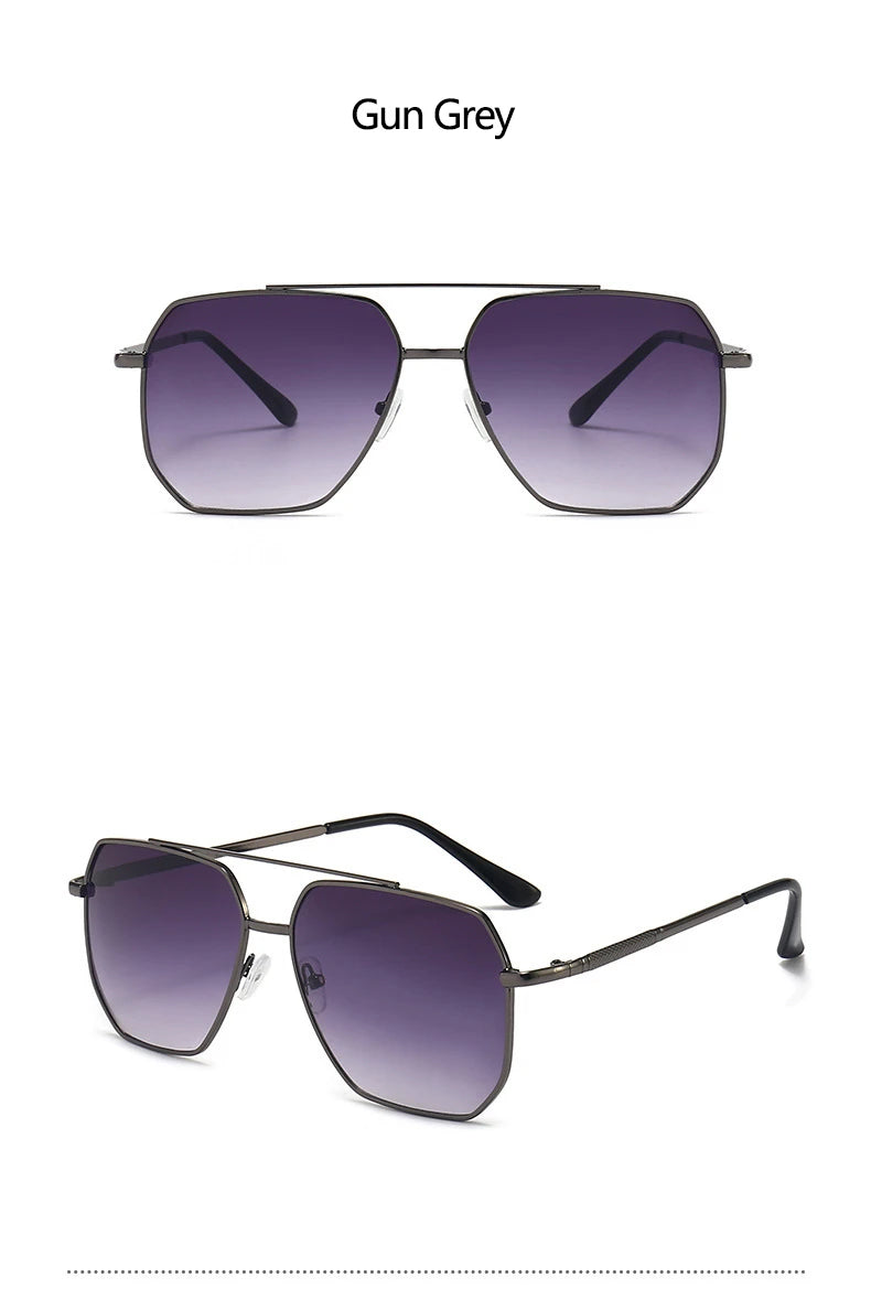 Double Beam Sunglasses - Retro Toad Mirror Driving Eyewear with UV400