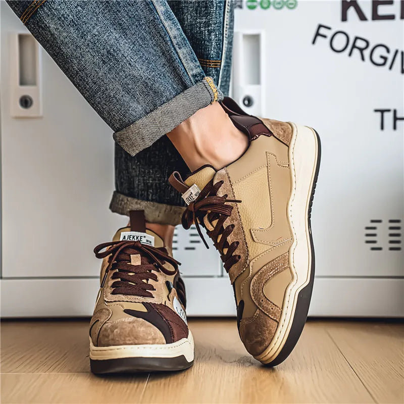Men's Casual Platform Lace Up Comfortable Sneakers