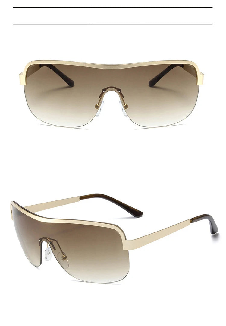 Half Frame Retro Sunglasses - Women's Windproof Street Style Eyewear