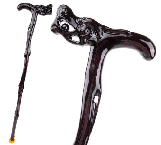 Dragon Bite Ball Wooden Walking Stick - Decorative Fantasy Cane 88cm
