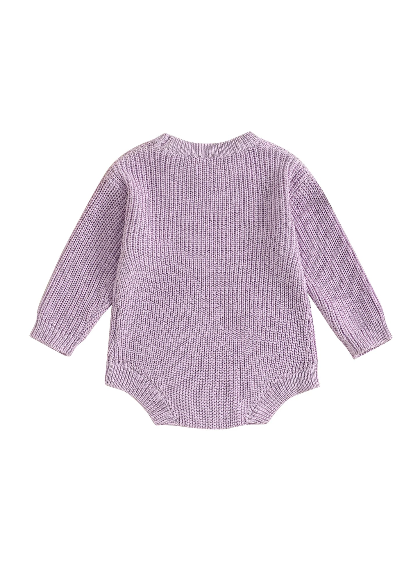 Newborn Baby Halloween Sweater Romper - Ghost Letter Embroidered Long Sleeve Jumpsuit