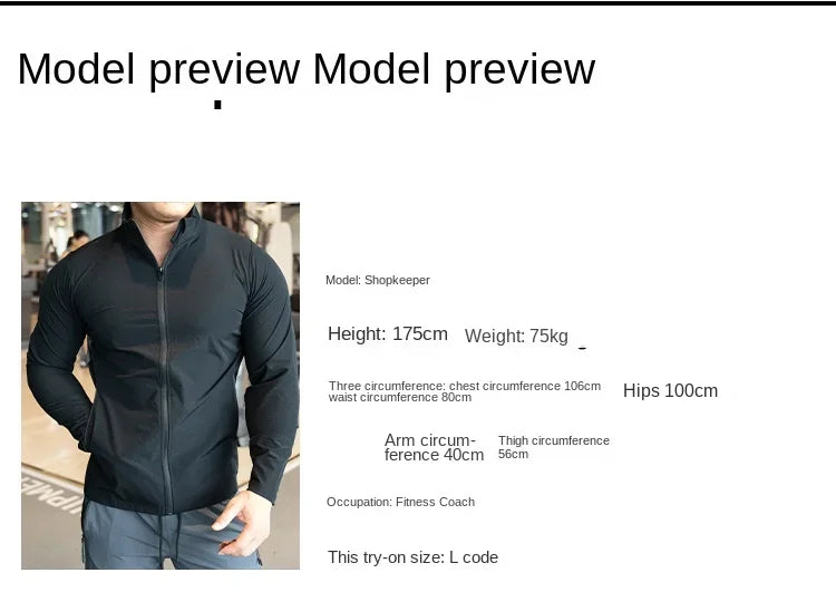Men's Sports Fitness Running Training Long-sleeved Quick-drying Outer Jacket