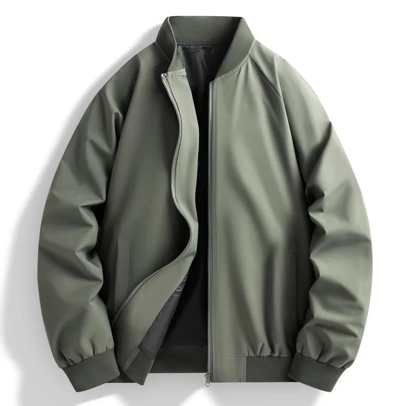 Men's Windproof Bomber Jacket - Stand Collar Baseball Outerwear Coat