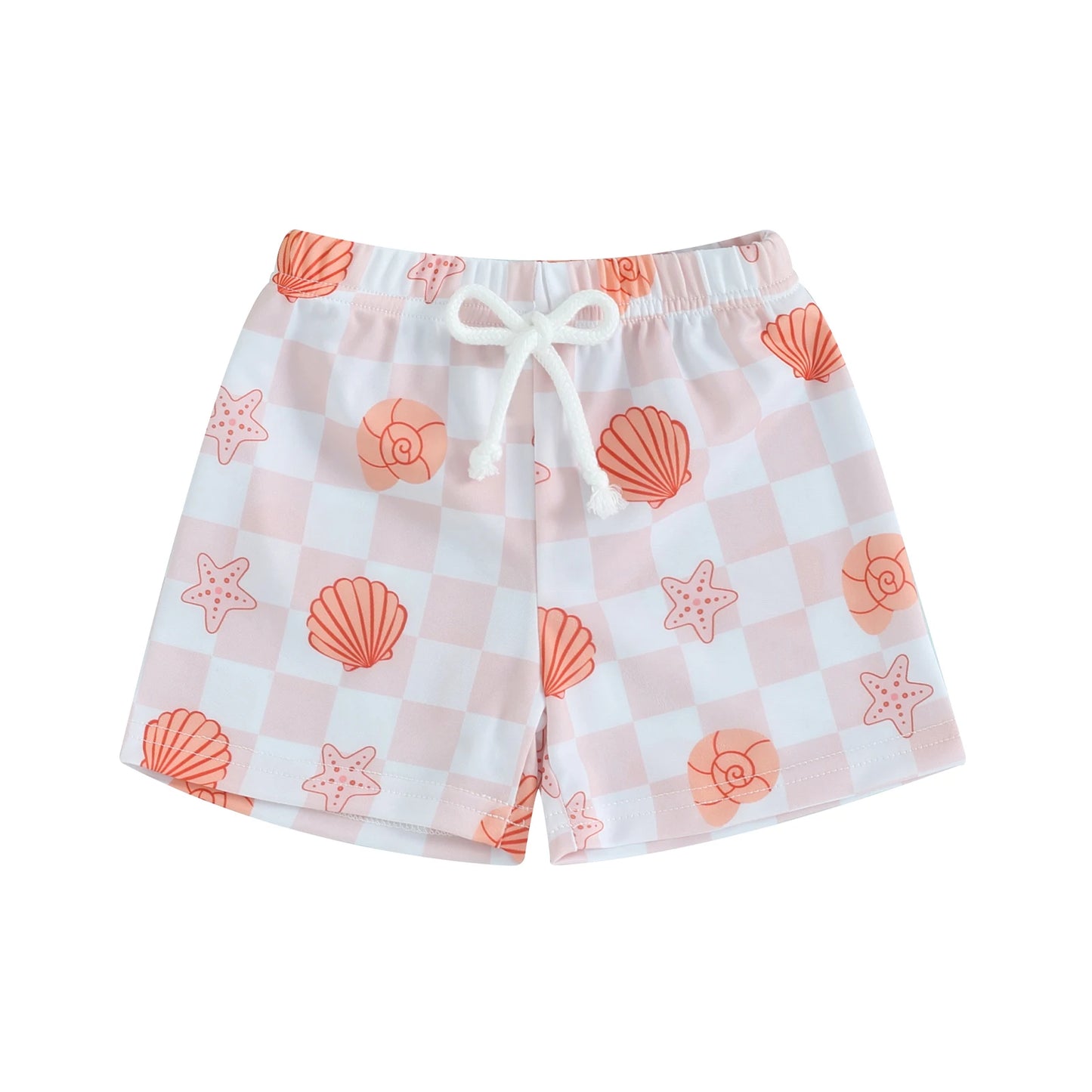 Toddler Boys Swim Trunks - Cartoon Print Elastic Waist Shorts (0-4Y)