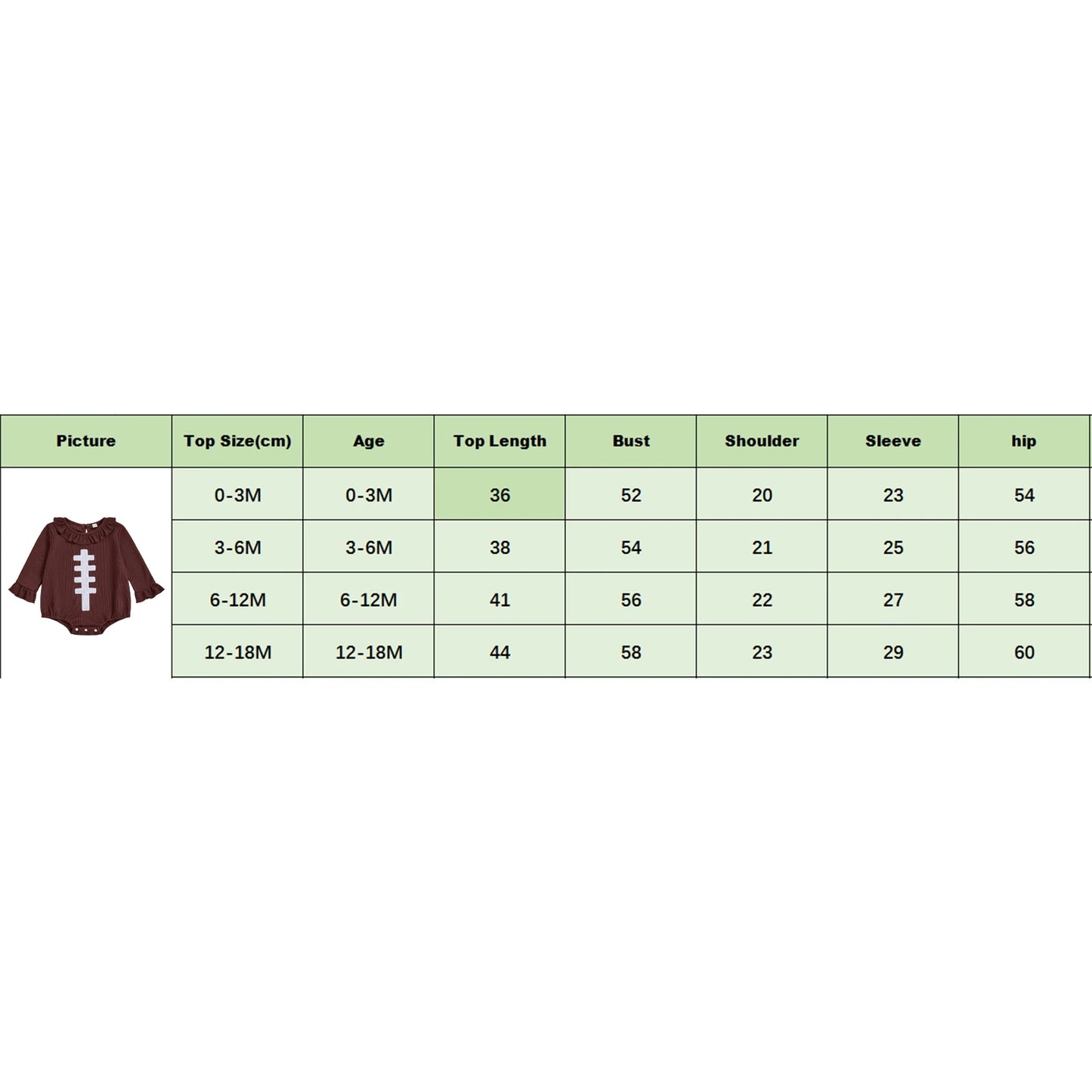 Baby Autumn Winter Romper - Football Embroidery Long Sleeve Ruffled Jumpsuit (0-18M)