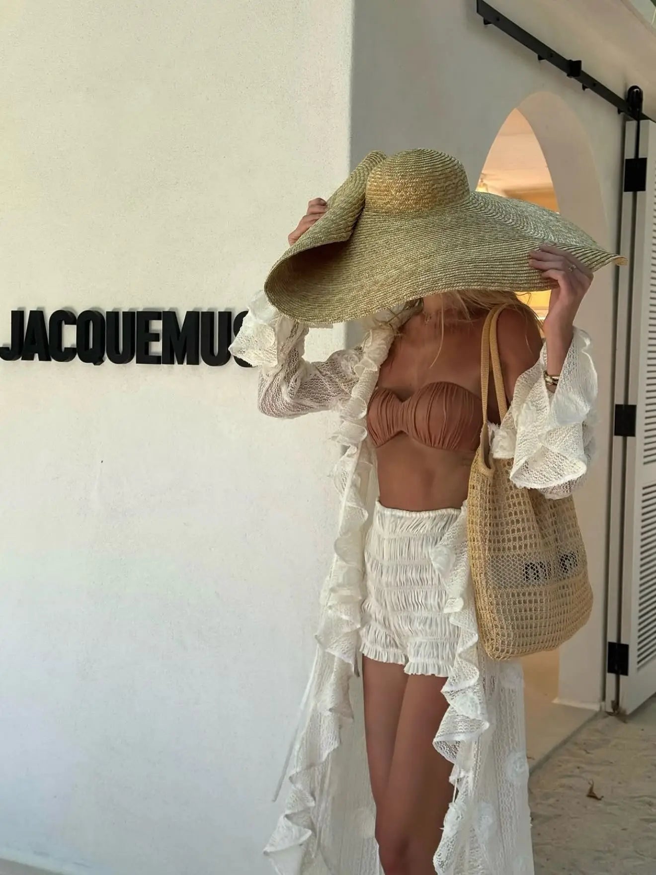 Women's 3D Flower Cover Up Dress - Flying Sleeve Beach Long Dress