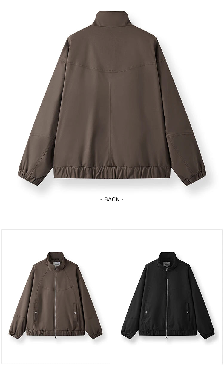 Loose Fit Stand Collar Minimalist Fashion Casual Jacket