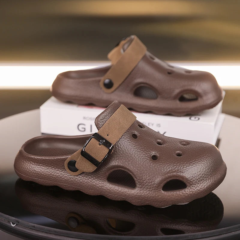 Men's Summer Adjustable Slides Clogs Quick Dry Beach Sandals Comfortable Slippers