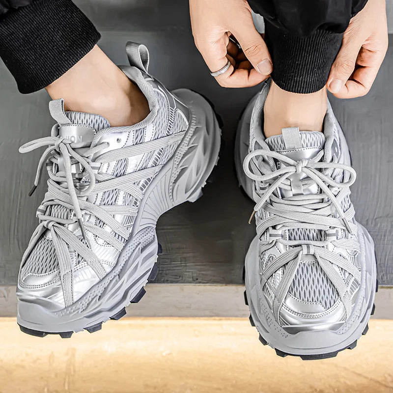 Men's Platform Strap Design Sneakers - High-Quality Sports Shoes