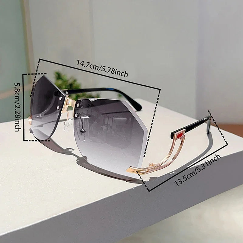 Women's Rimless Irregular Gradient Sunglasses