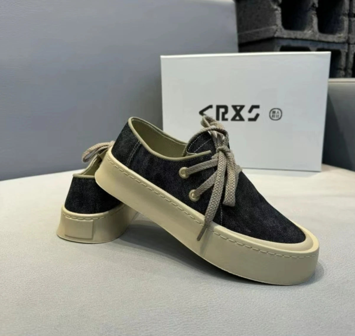 Men's Platform Suede Lace Up Shoes