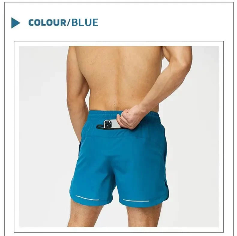 Men's Single Deck Beach Sweat Shorts with Zipped Back Pocket Running Training Marathon Athletic Breathable Shorts