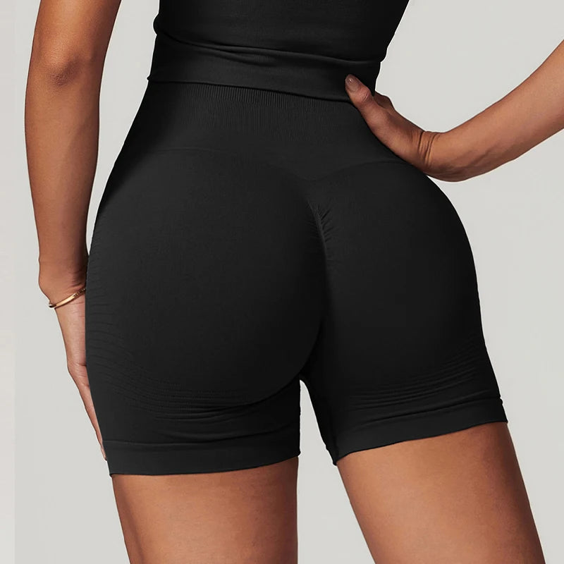 Seamless High Waist Gym Shorts - Push Up Yoga Cycling Shorts