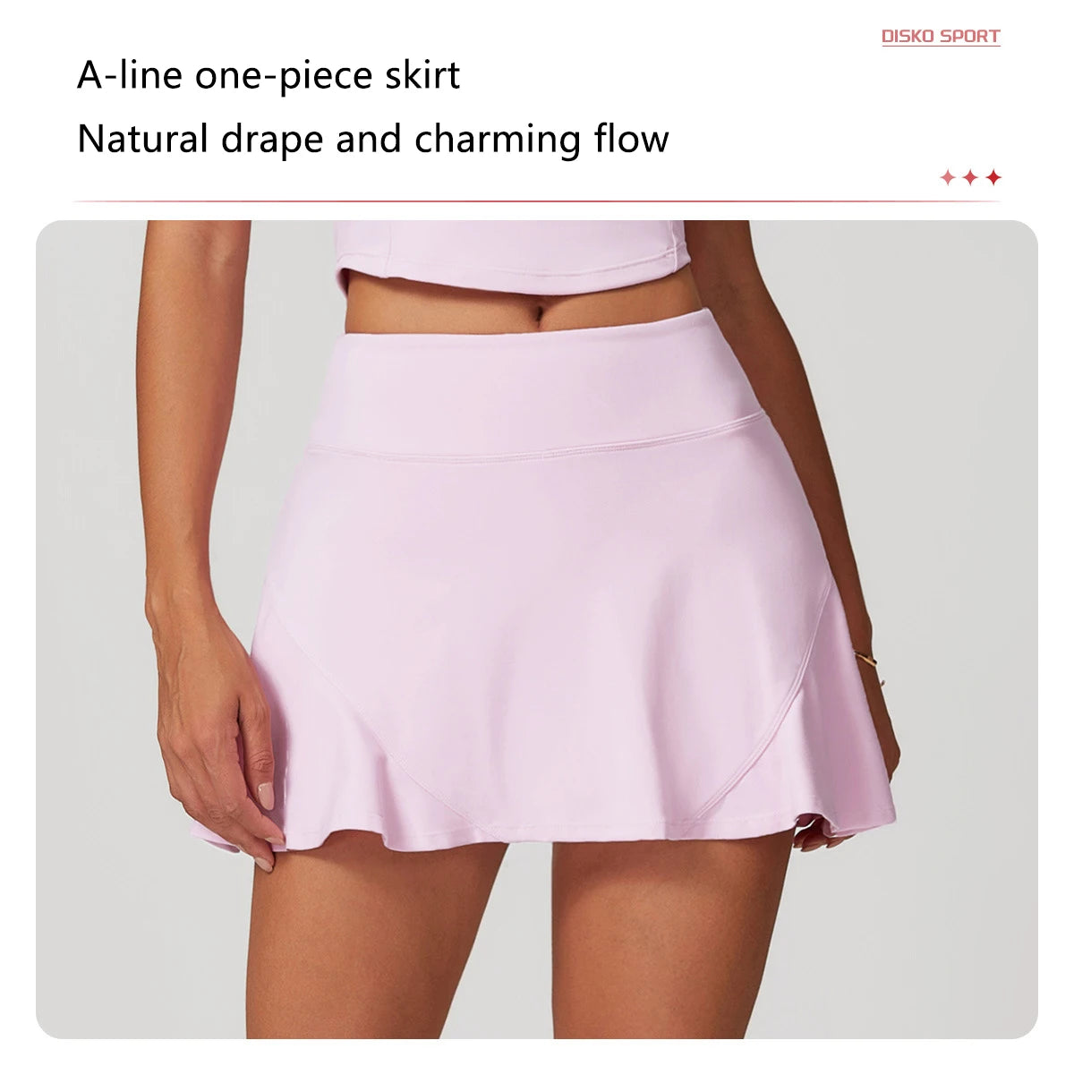 High Waist Sports Skirt - Quick Dry Yoga Skirt with Lined Shorts