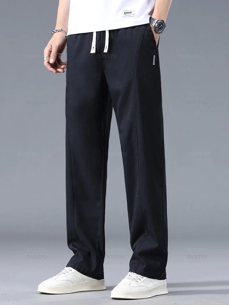 Men's Lyocell Wide Leg Casual Trousers | Lightweight Summer Pants M–5XL