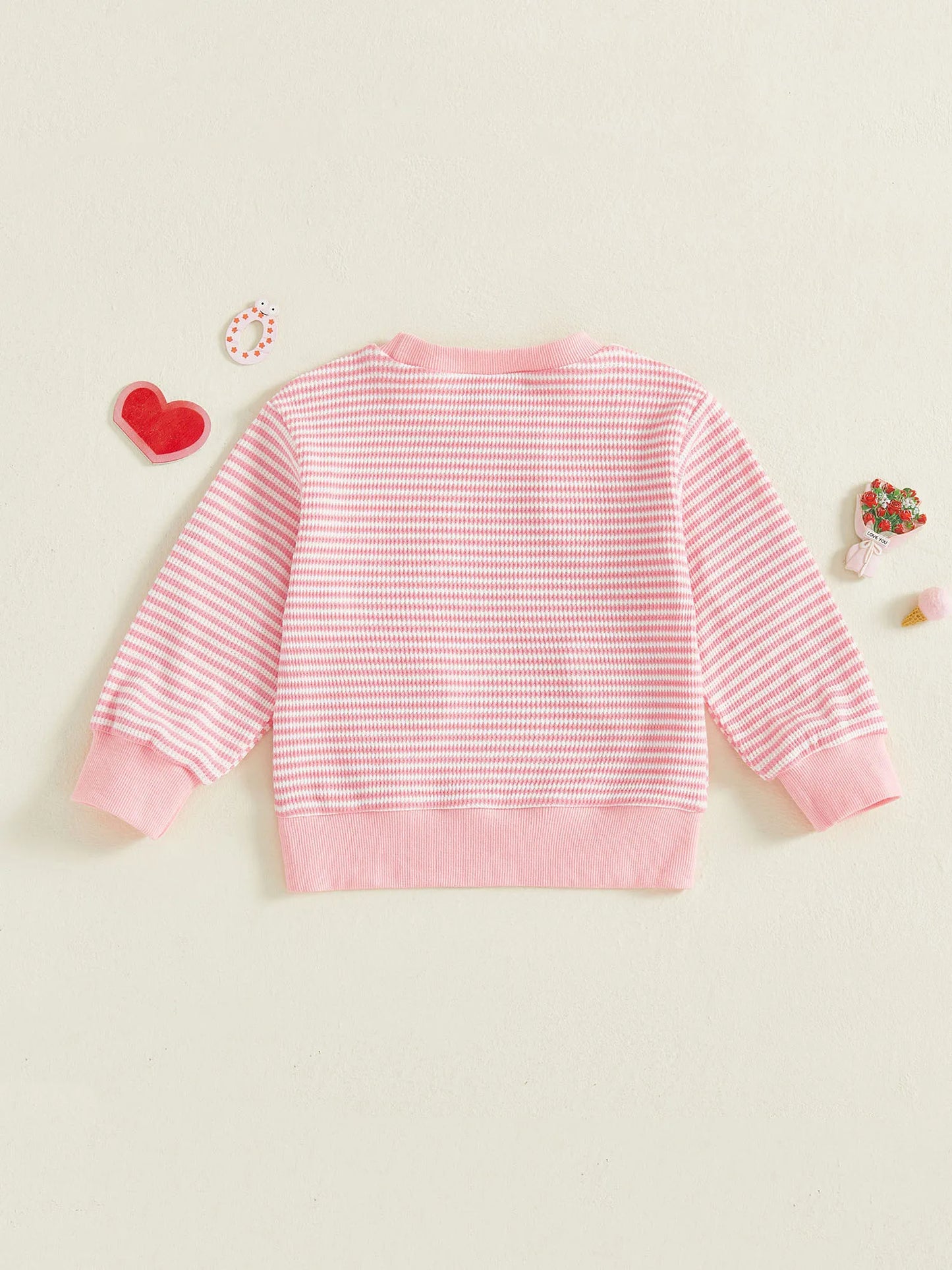 Toddler Girls Valentine's Day Sweatshirt with Heart Embroidery (0-4Y)